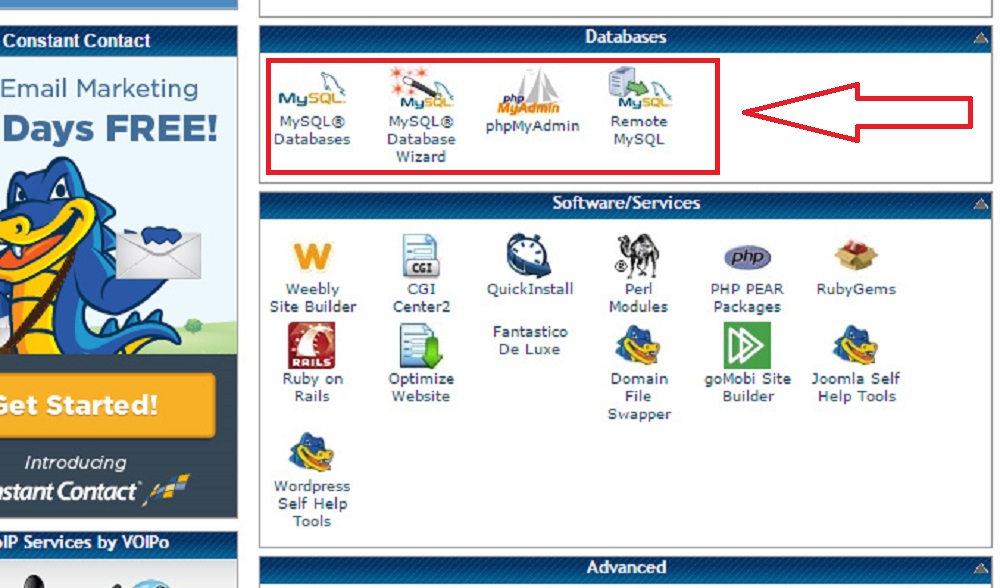 create SQL data base in HostGator cpanel