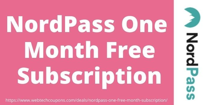 NordPass One Month Free Subscription www.couponswebdeal.com