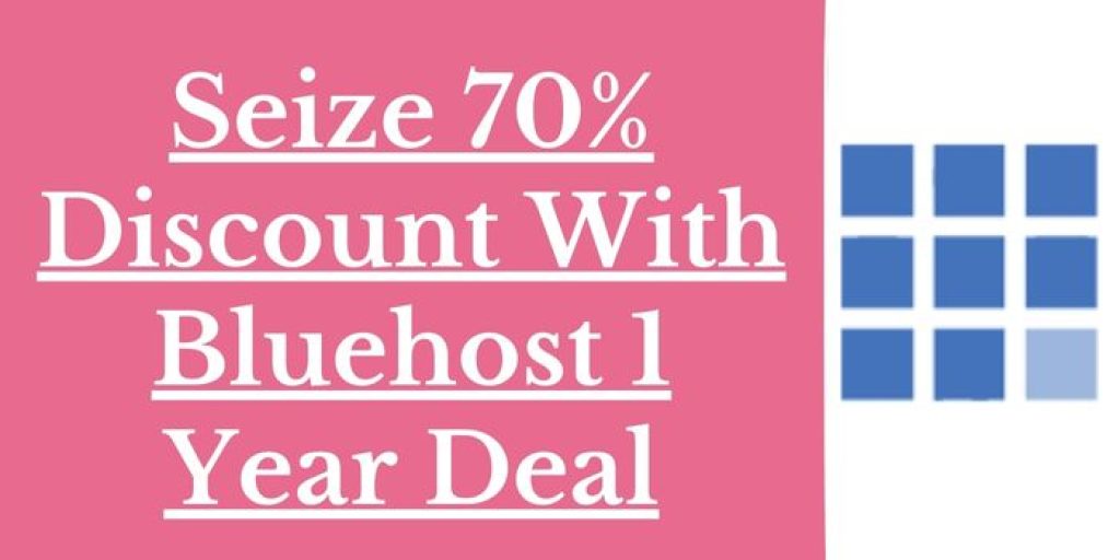 70% Off Bluehost 1 year plan