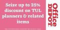 25 off Office Depot TUL planner coupon code